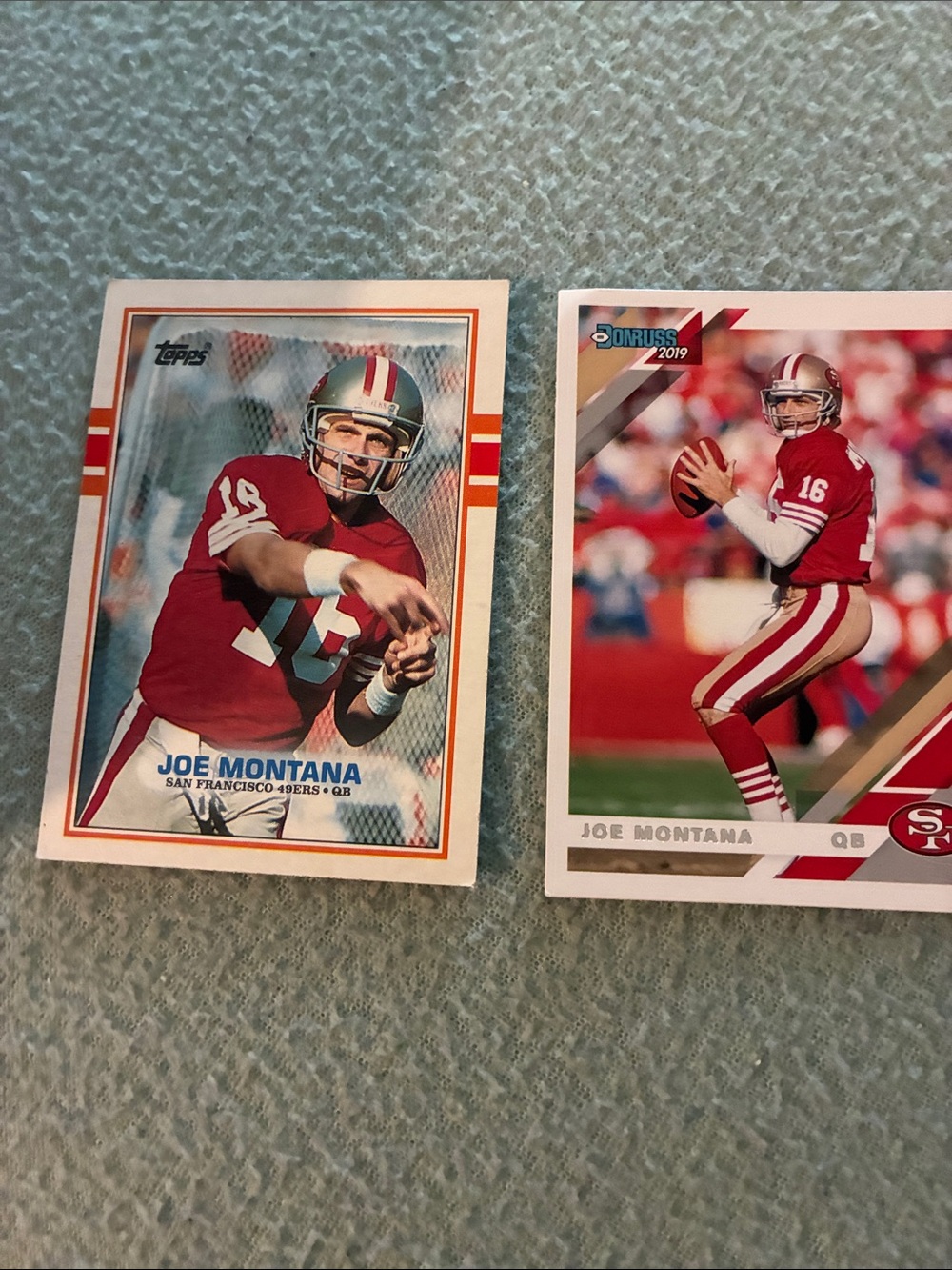Panini Joe Montana Football Cards Red White Gold Accents